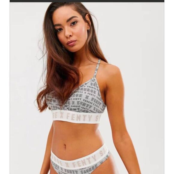 Savage X Fenty All Over Logo Triangle Bralette - Picture 3 of 5